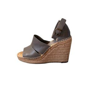 Treasure & Bond Sannibel Leather Espadrille Wedge Sandals Grey Size 8